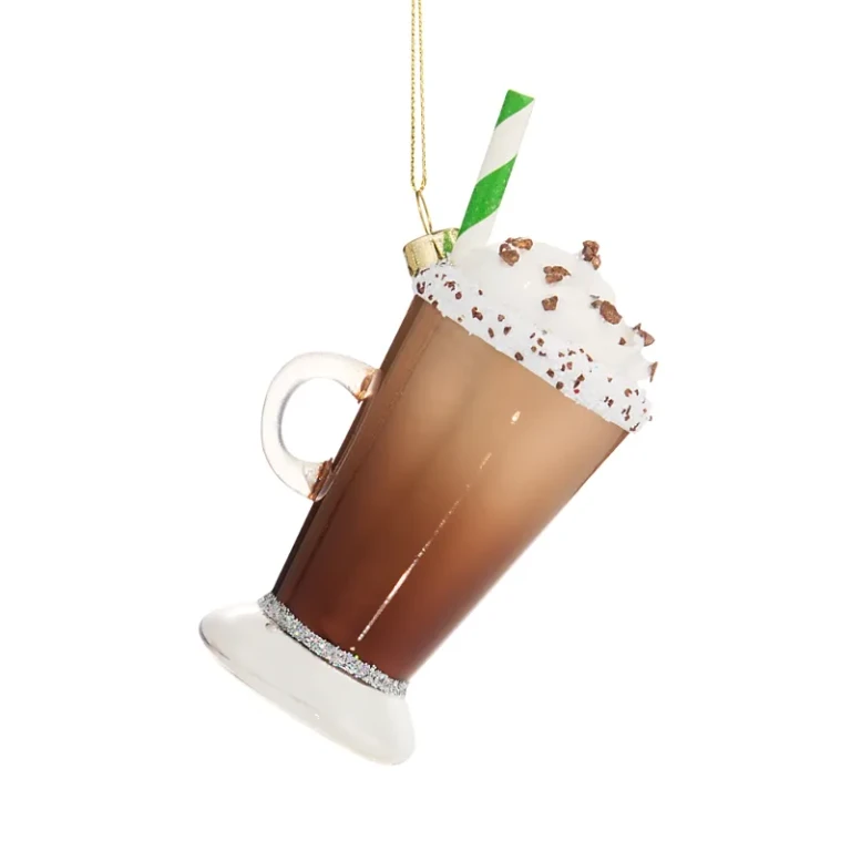Glass Chocolate Milkshake Ornament - Exclusive