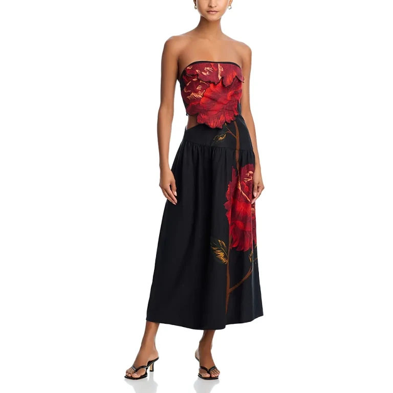 Farm Rio Rosalia Strapless Dress