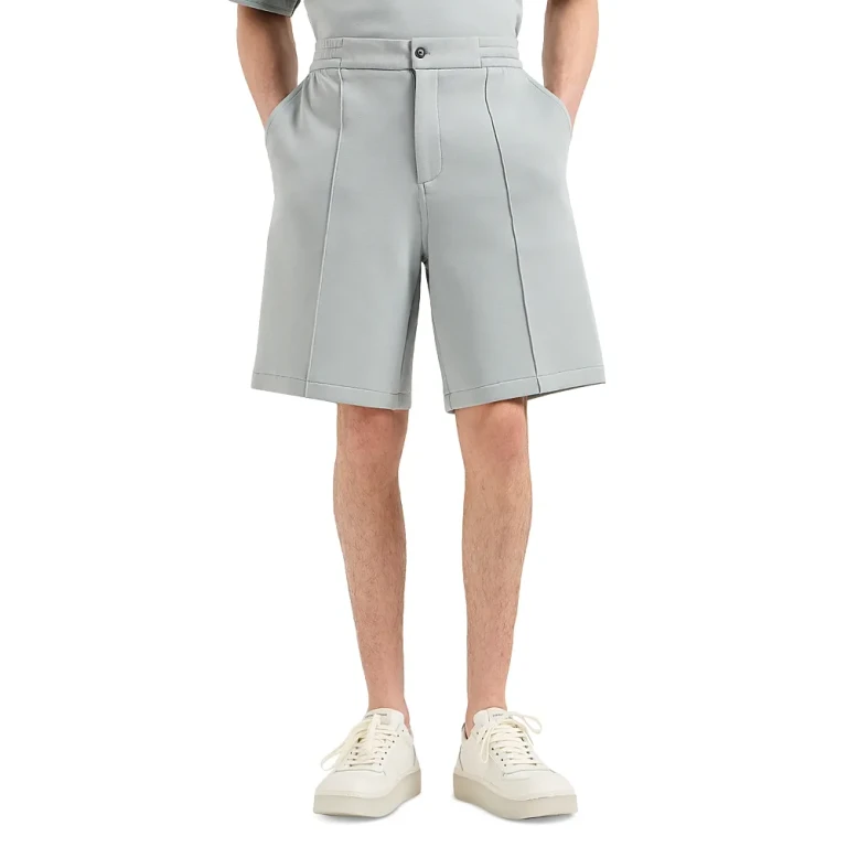 Emporio Armani Cotton Blend Double Jersey Regular Fit Bermuda Shorts