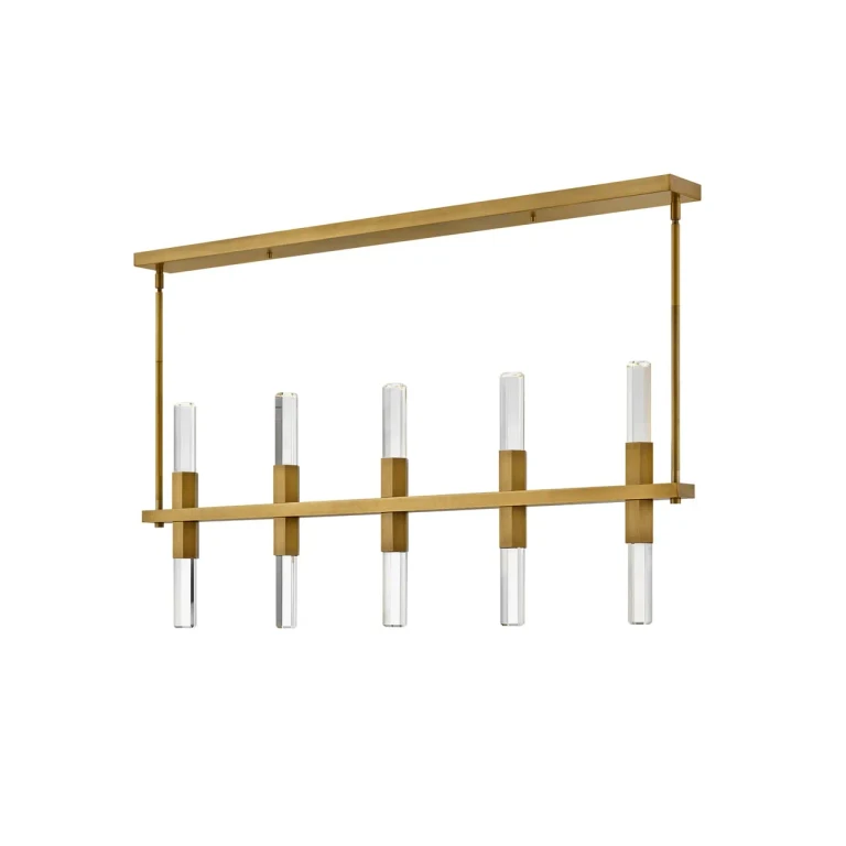 Heritage Brass LED Linear Pendant from the Cecily Collection