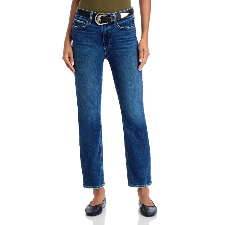 Paige Cindy Straight Leg Raw Edge Jeans in Arpeggio