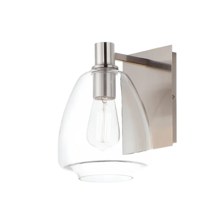 Satin Nickel One Light Wall Sconce from the Babylon Collection