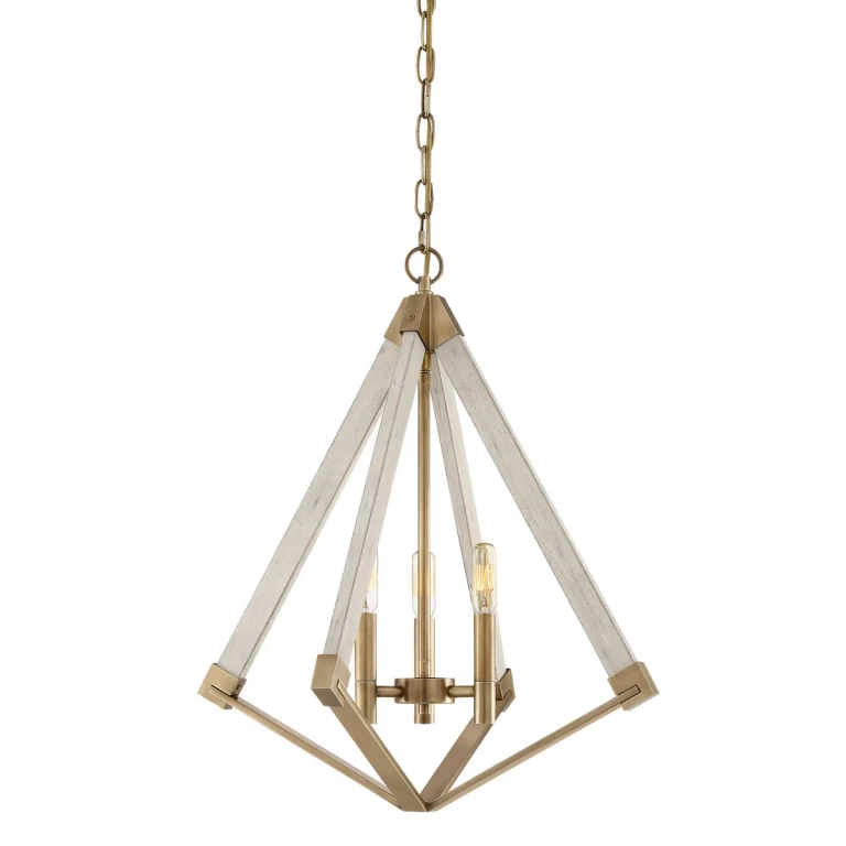 Viewpoint 3-Light Foyer Pendant in Weathered Brass