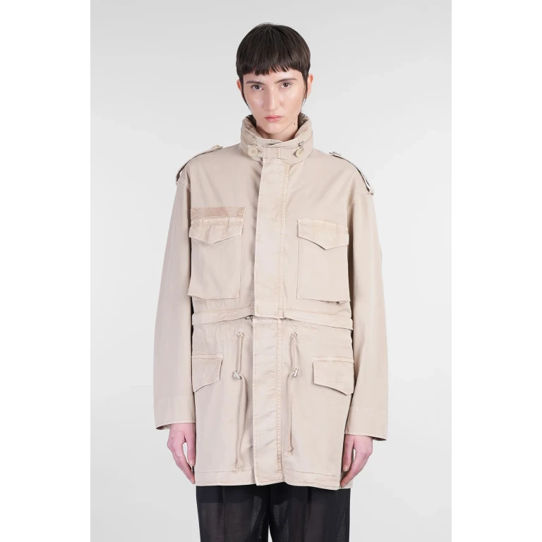 Helmut Lang Parka In Beige Cotton