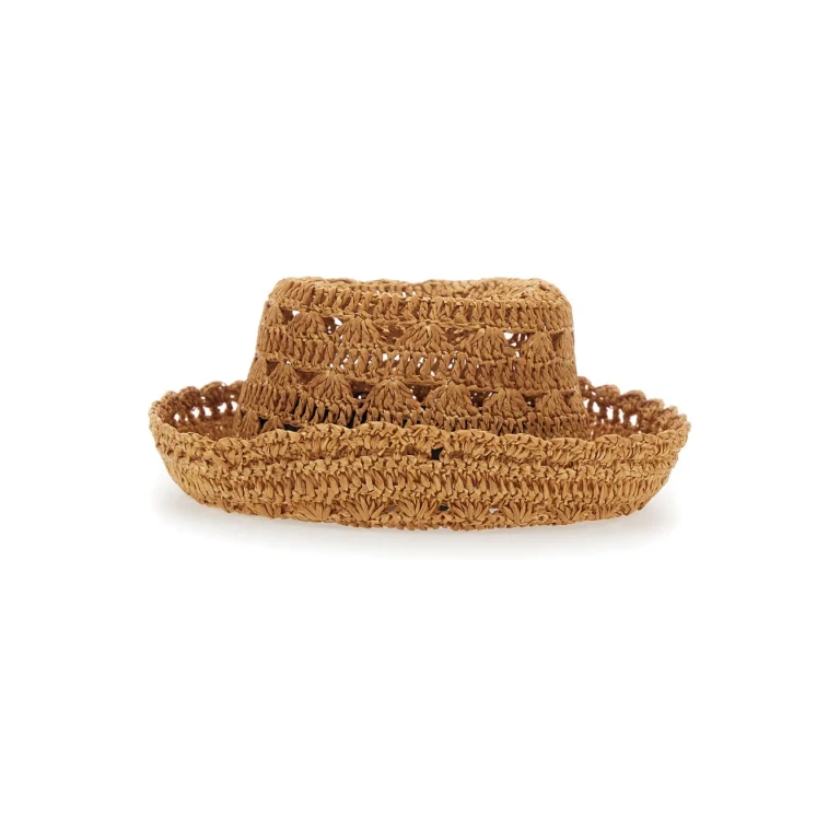 TwinSet Brown Viscose Woven Design Hat For Women