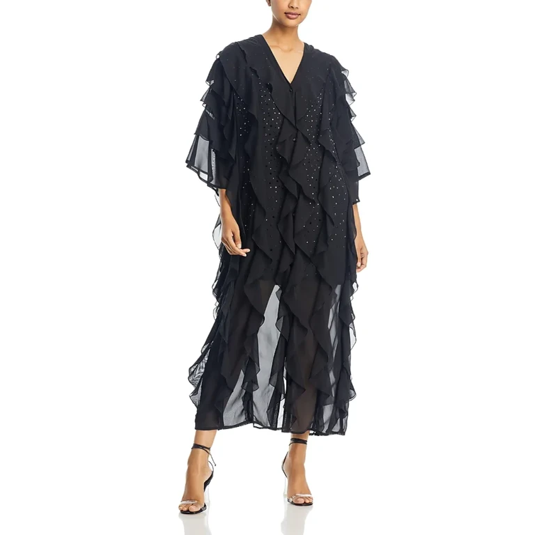 Misook Tiered Ruffle Woven Chiffon Maxi Dress