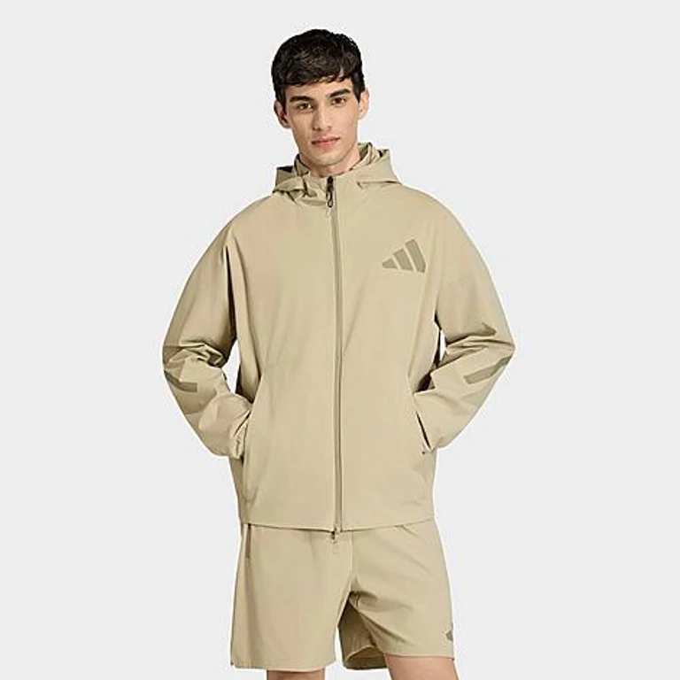 adidas Men's Z. N.E. Hooded Woven Track Top in Wonder Cargo Size: Small
