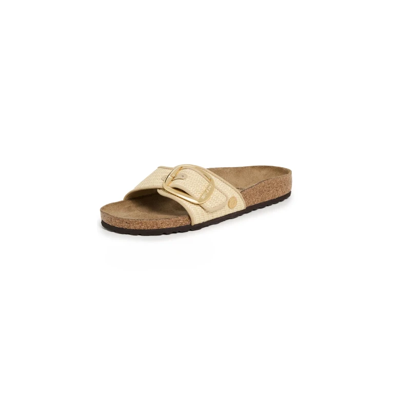 Birkenstock Madrid Big Buckle Raffia Sandals