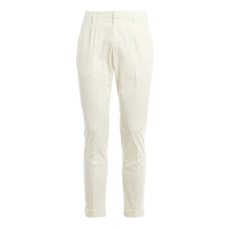Dondup Gaubert Pinces White Cotton Elastan Pant - Men