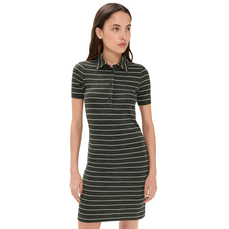 rag & bone The Knit Stripe Polo Mini Dress armmt L