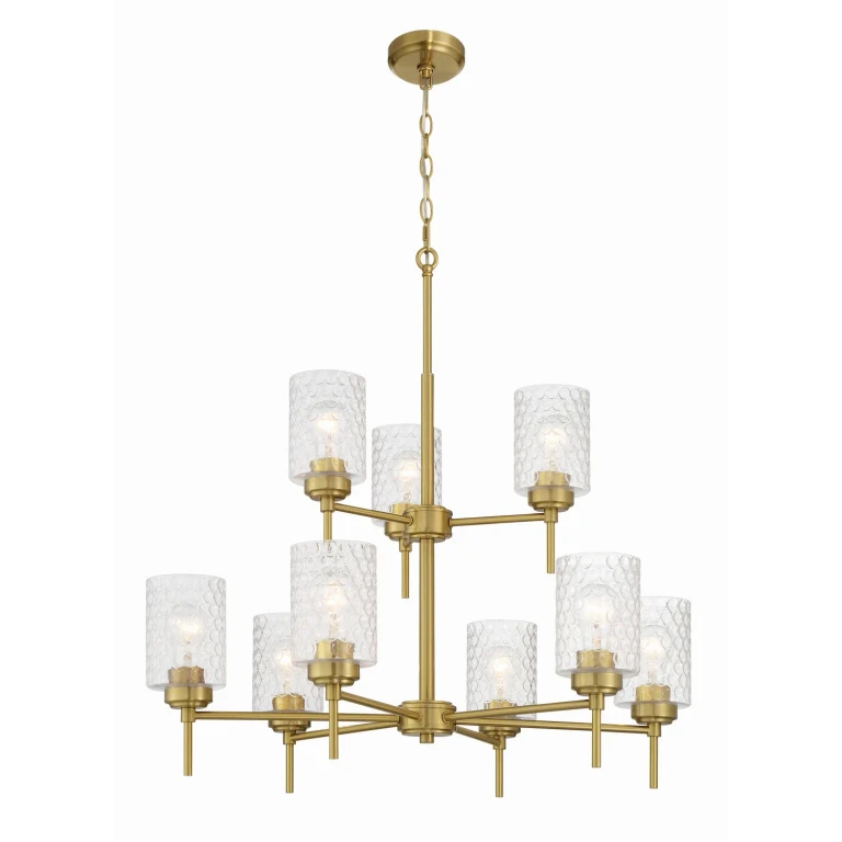 Satin Brass Chandelier from the Claire Collection