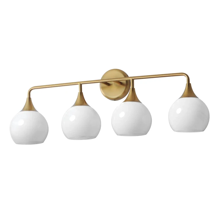 Natural Aged Brass Bathroom Vanity Light from the Neve Collection