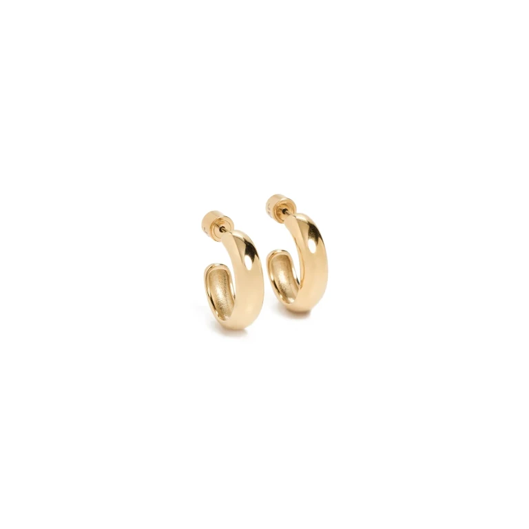 JENNY BIRD Small Staple Hoops High Polish Gold One Size
