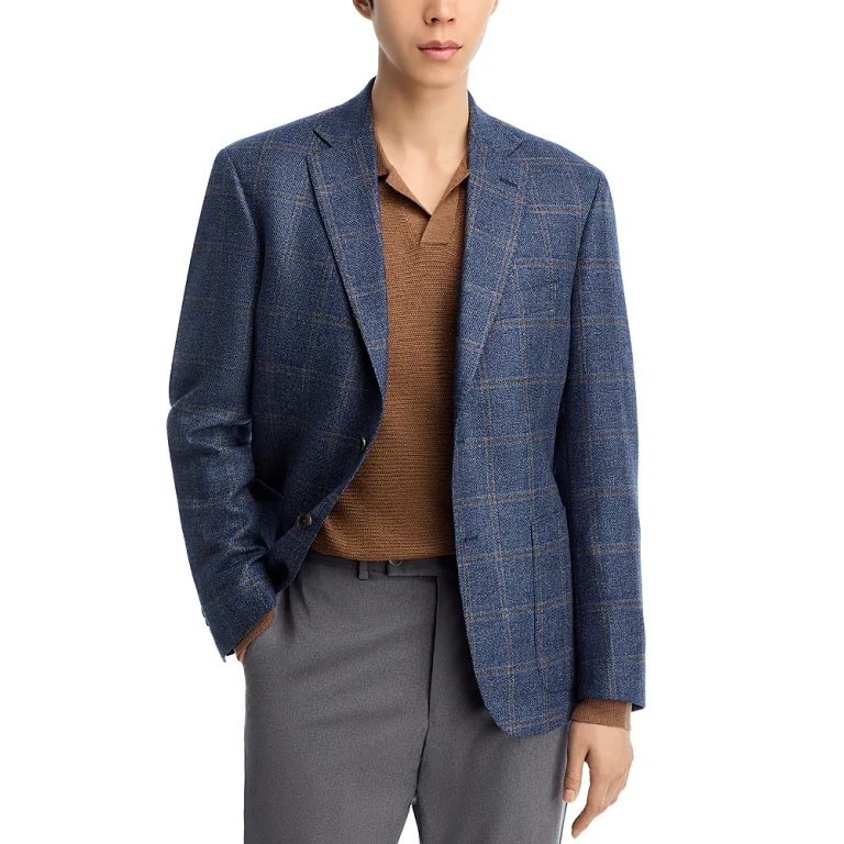 Loro Piana Wool & Silk Fabric Windowpane Unstructured Regular Fit Sport Coat - Exclusive
