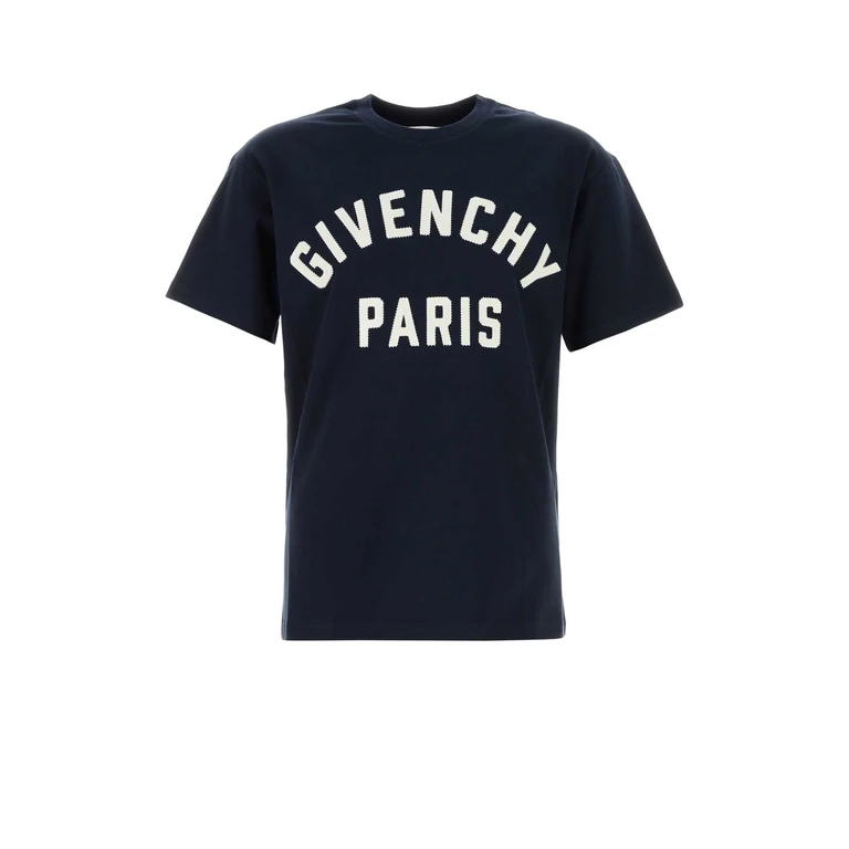 Givenchy Dark Blue Cotton T-Shirt Navywhite Exterior - Men