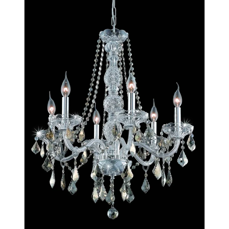 Chrome Six Light Chandelier from the Verona Collection