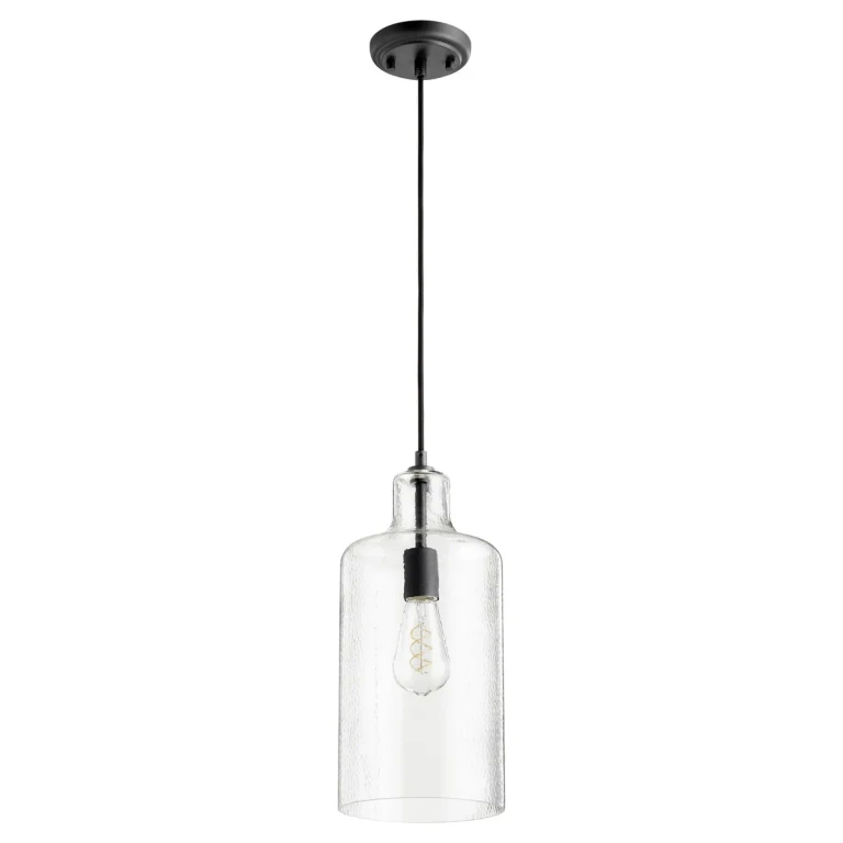 Textured Black One Light Pendant from the 8141 Pendants Collection