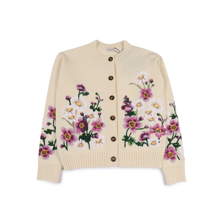 Dolce & Gabbana Junior Cardigan White Virgin Wool