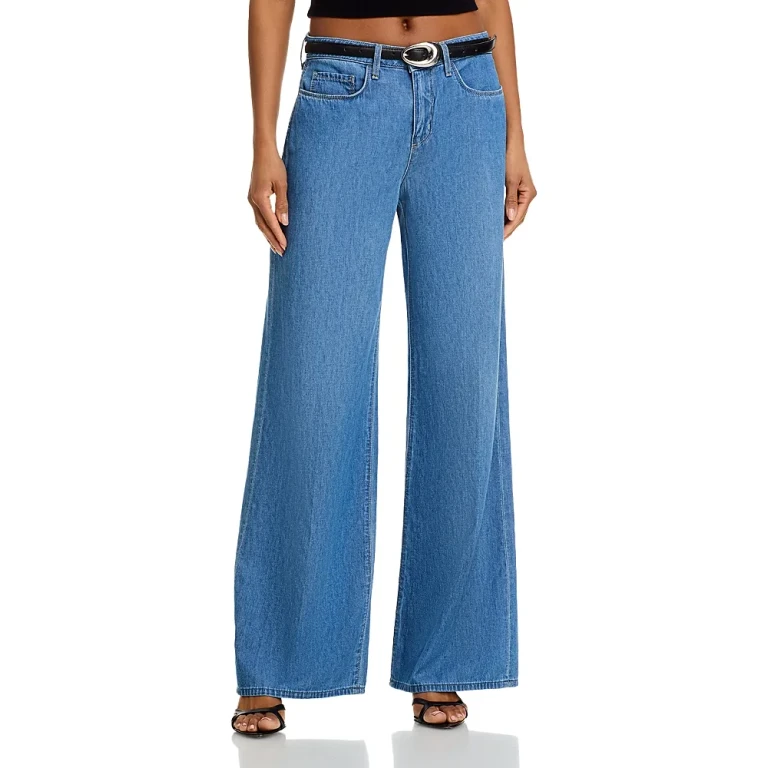 L'Agence Alicent High Rise Sneaker Wide Leg Jeans in Stokes