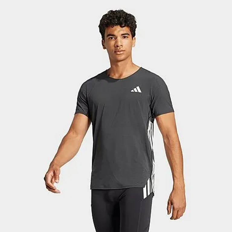 adidas Men's adizero Running T-Shirt in Black Size: Small