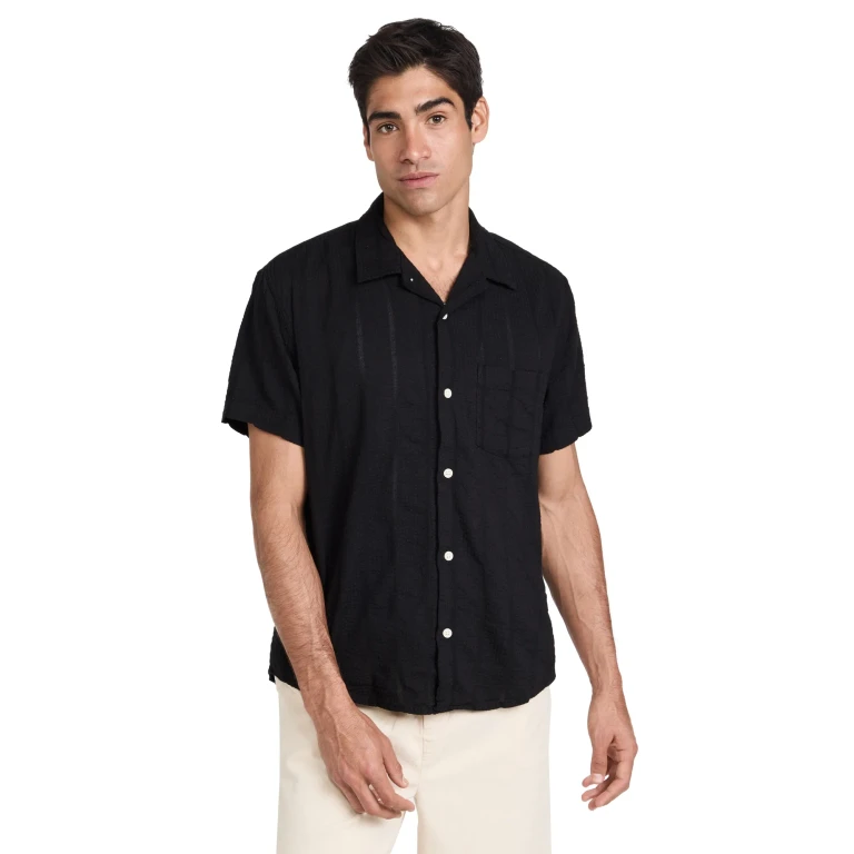 Corridor Striped Seersucker Shirt Black S
