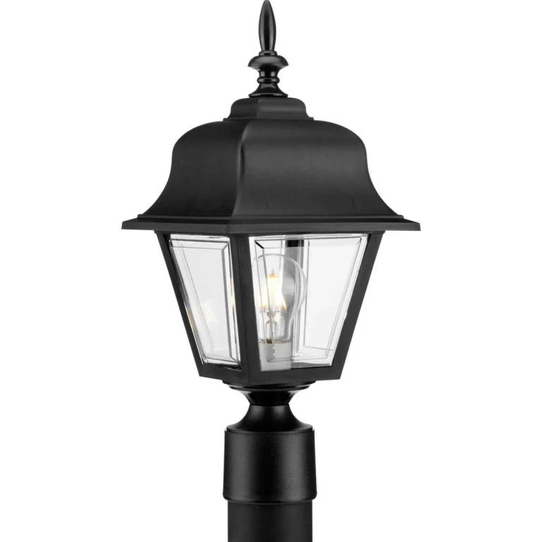 Black One Light Post Lantern from the Non-Metallic Incandescent Collection