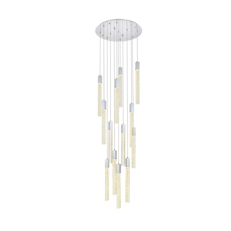 Chrome 13 Light Pendant from the Weston Collection