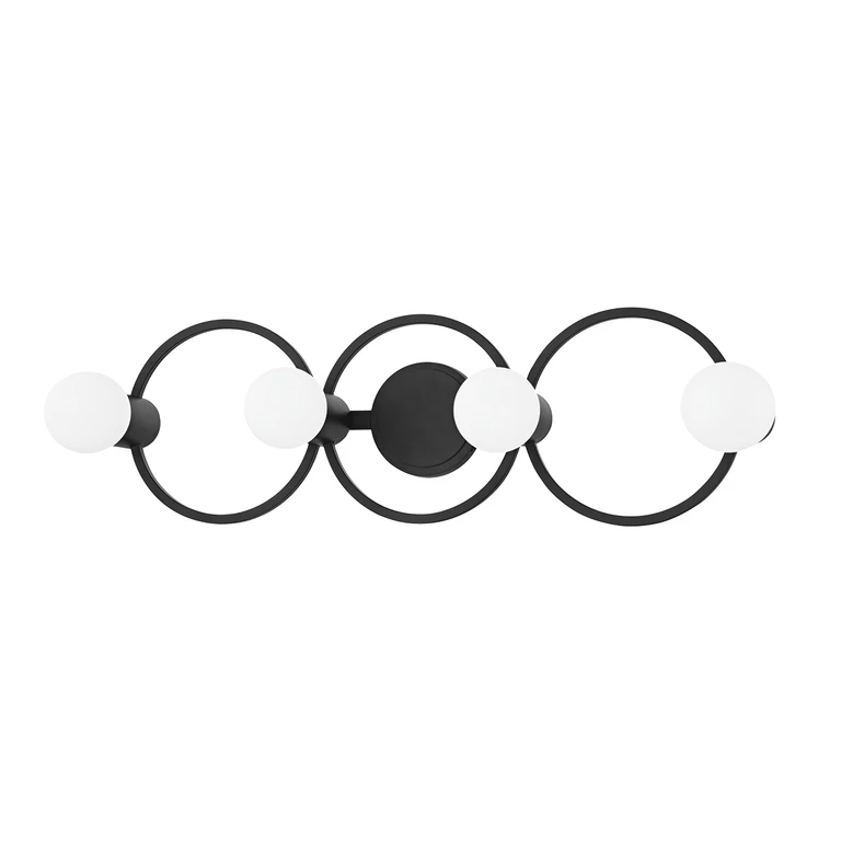 Textured Black Four Light Bath and Vanity from the Hope Collection