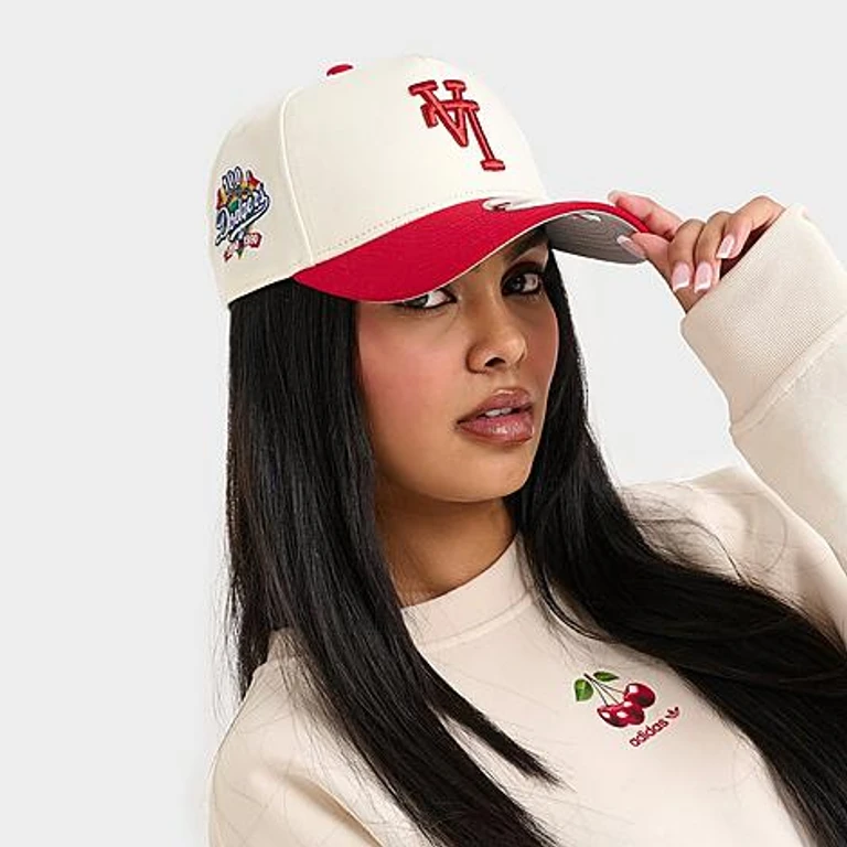 New Era Los Angeles Dodgers MLB Upside Down 9FORTY Snapback Hat in Chrome/Red
