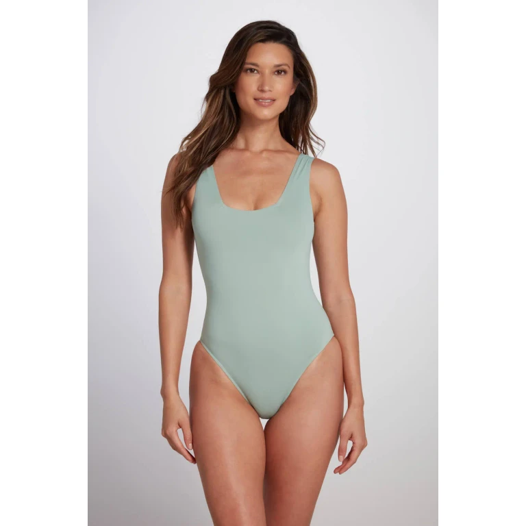 Mabel One Piece Swimsuit in Sage Green