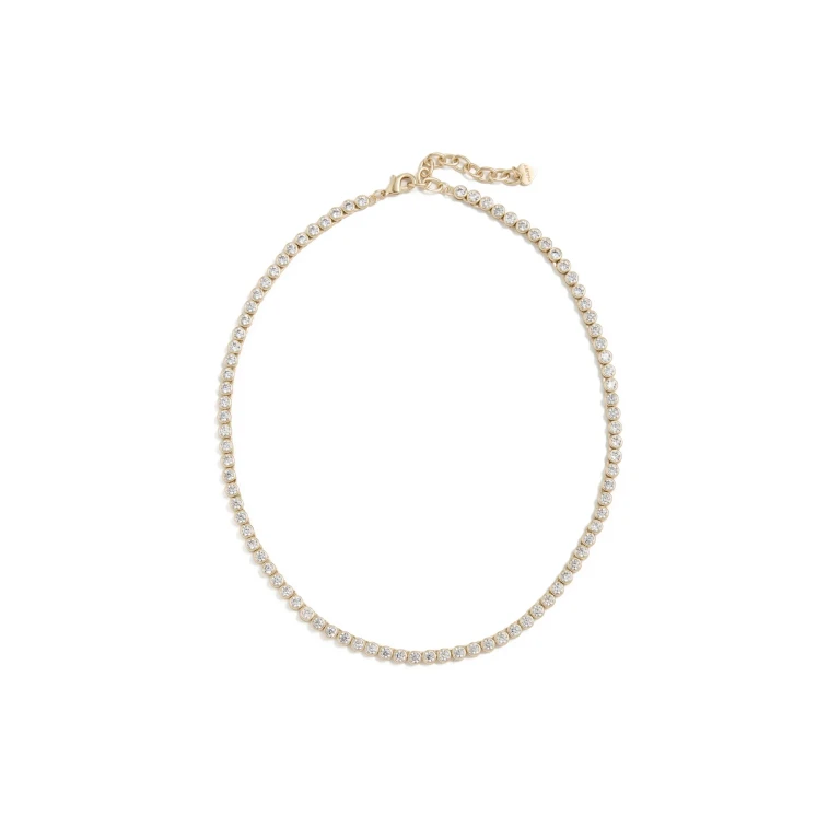 HART Bezel Tennis Necklace Gold One Size