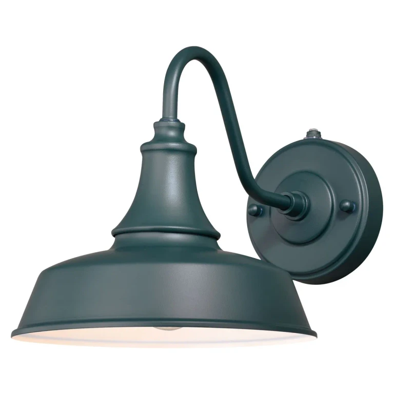 Hunter Green and White One Light Outdoor Wall Mount from the Dorado Collection