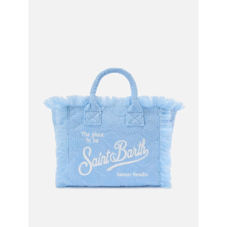 Mc2 Saint Barth Terry Effect Colette Bag With Raised Shell Detail Blue - Unisex