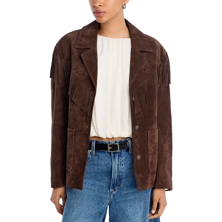 Blanknyc Faux Suede Fringe Jacket