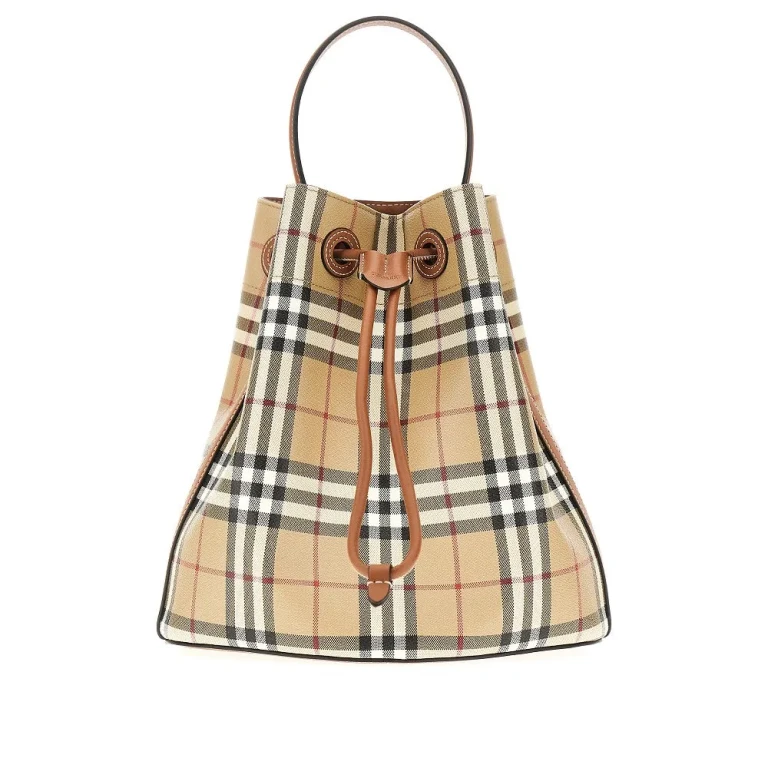 BURBERRY Small bucket bag with Check motif Woman One Size