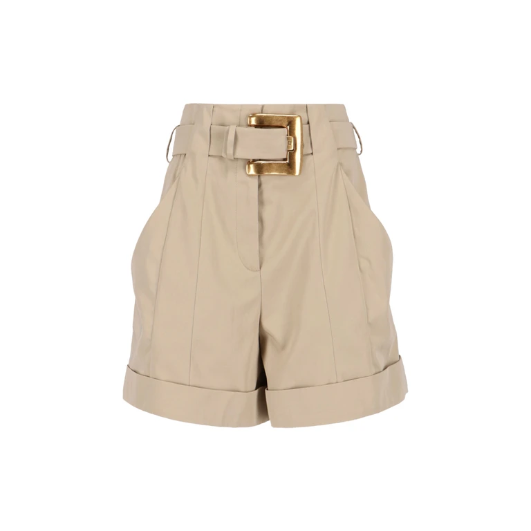 Balmain Trousers Beige Cotton - Women