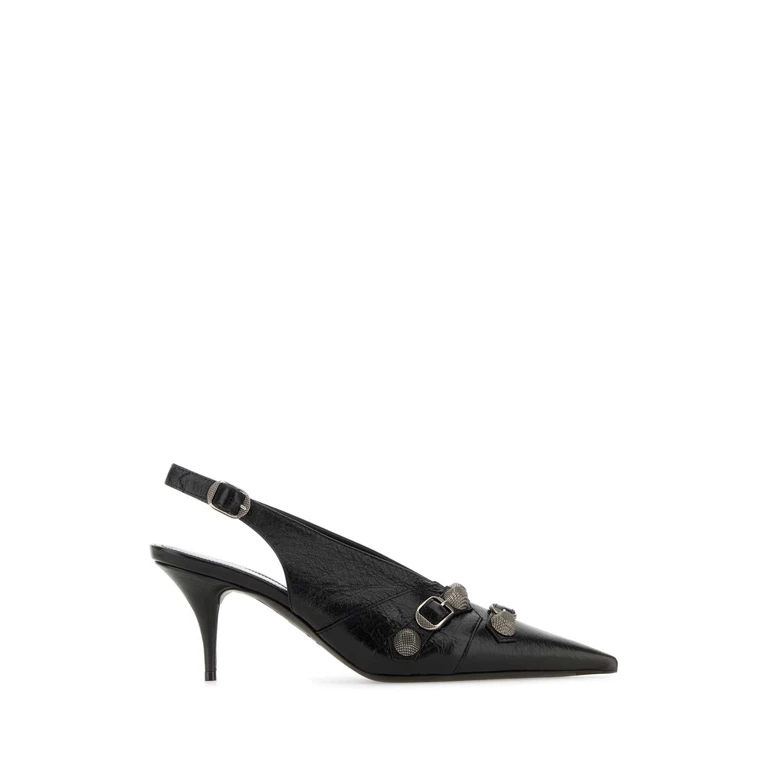 Balenciaga Black Leather Cagole Pumps 1081 Scarpe Con Tacco - Women
