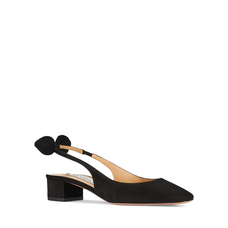 Aquazzura Women's Very Bow Tie 35 Slingback Flats
