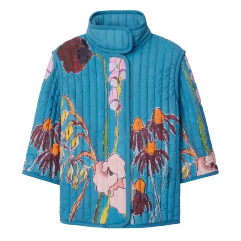 Burberry Girls Thistle Quilted Stretch Nylon Jacket