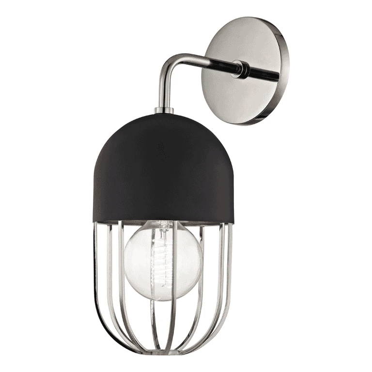Mitzi Haley 14" Wall Sconce in Polished Nickel and Black