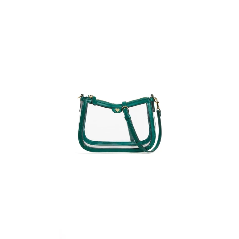Stoney Clover Lane Curved East/West Crossbody Clear/Green One Size