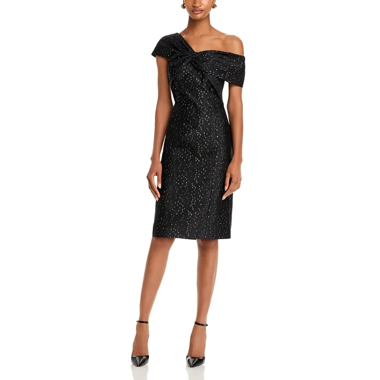 Teri Jon by Rickie Freeman Speckle Jacquard Dress