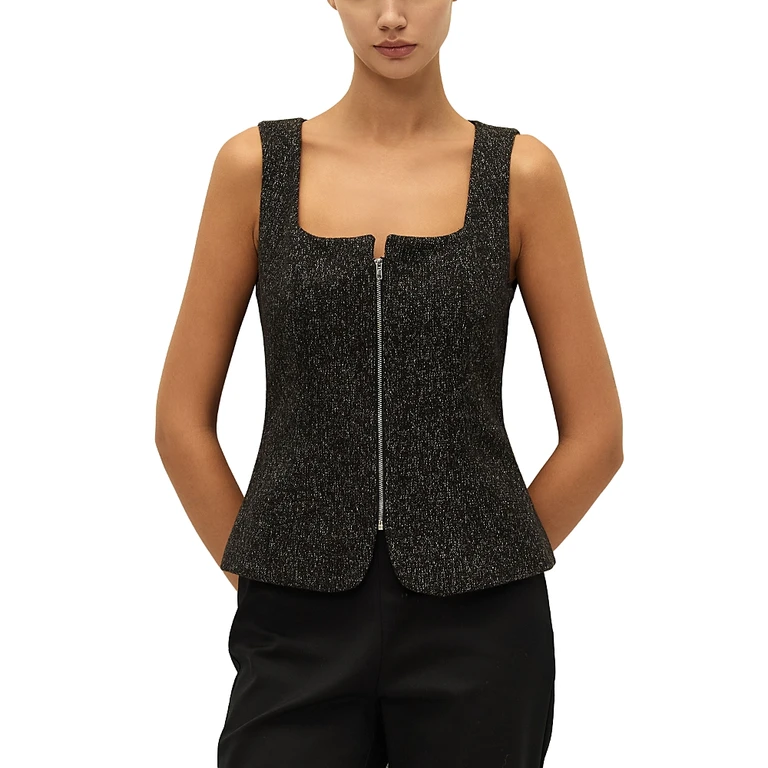 Elodie The Label Ellen Zip Front Top