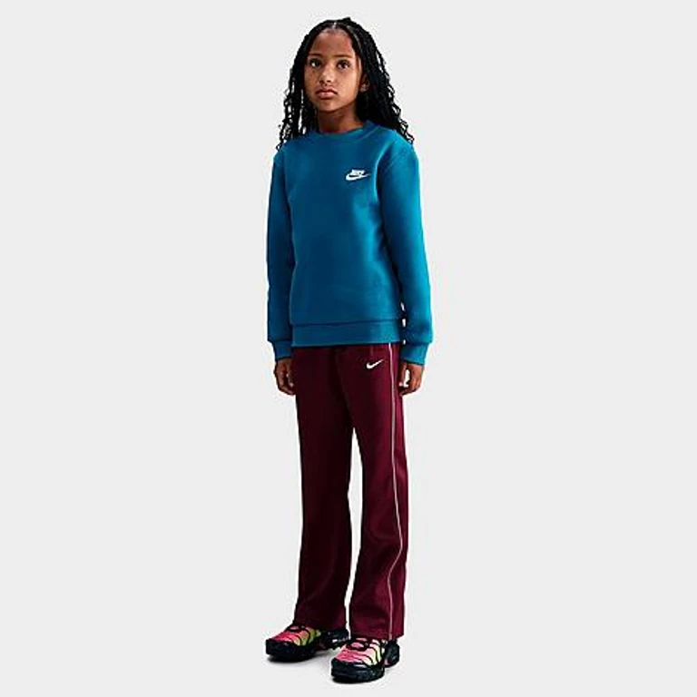 Nike Big Kids Sportswear Club Fleece Sweatshirt in Green Abyss/White Size: Small