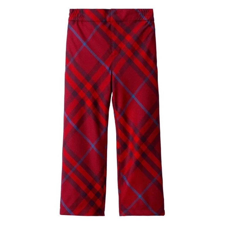 Burberry Kids Rupert Checkered Wool Straight-Leg Trousers