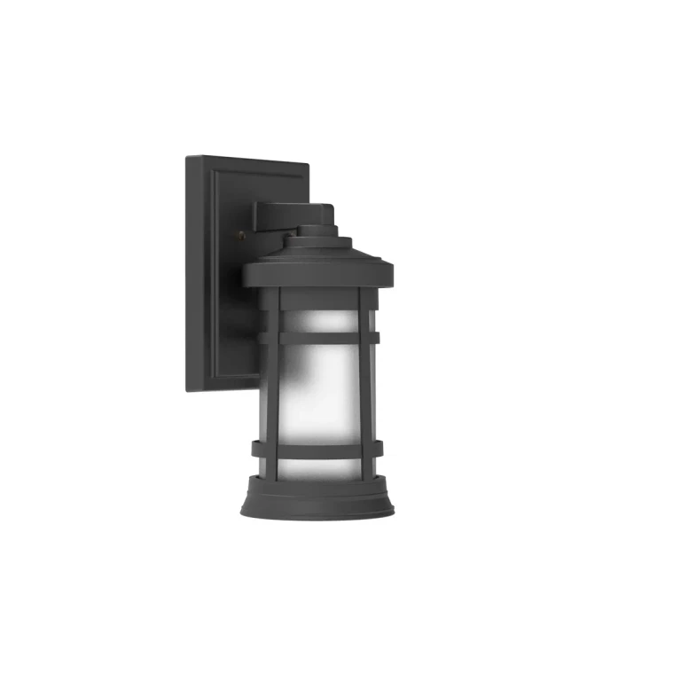 Textured Black One Light Outdoor Wall Lantern from the Resilience Lanterns Collection