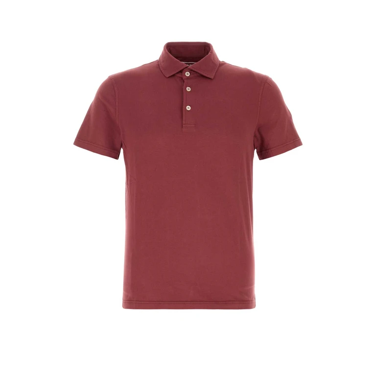 Fedeli Tyrian Purple Stretch Cotton Polo Shirt Cicliegia Exterior: Elastane - Men