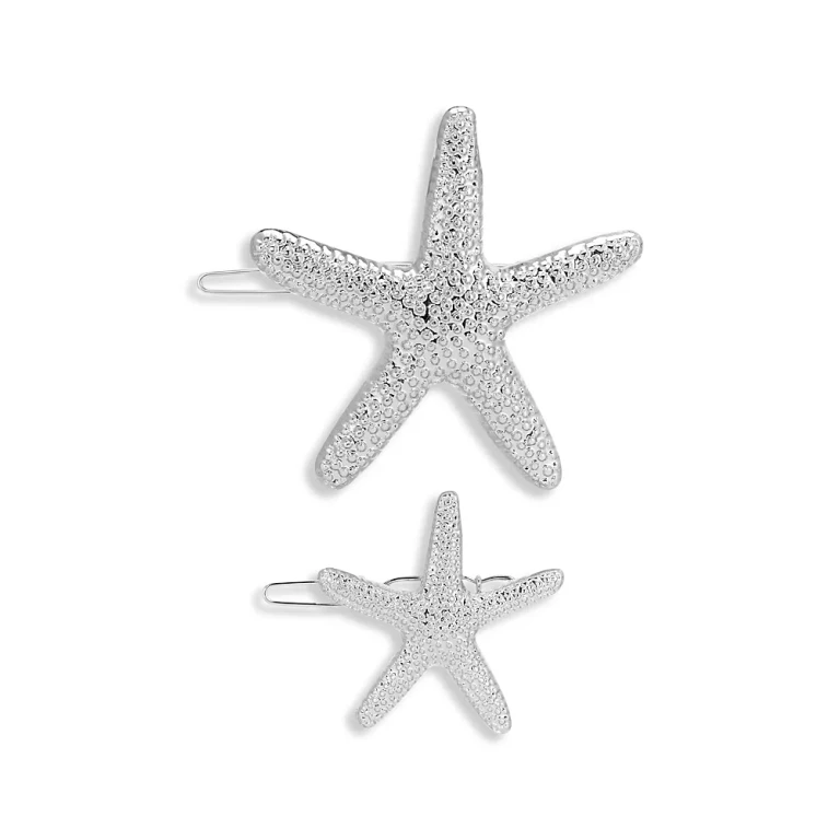 Ettika Starfish Hair Barrettes, Set of 2