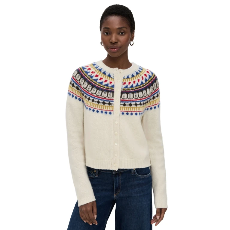 Alex Mill Amina Fair Isle Sweater White L