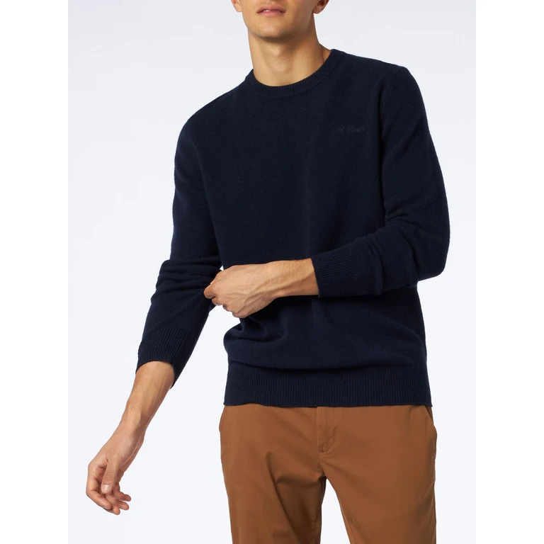 MC2 Saint Barth Blue Sweater Regent In Lambswool